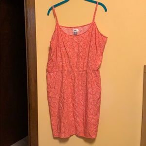Old Navy Pink dress with white coral pattern